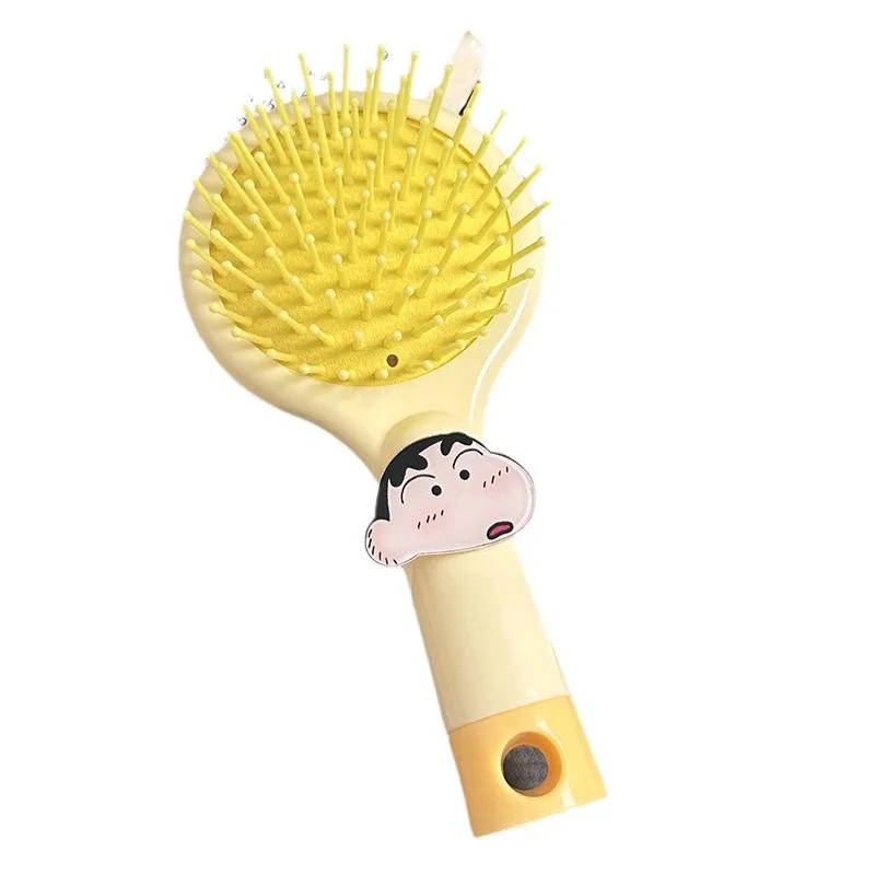 Cute Cartoon Air Cushion Comb – Portable Travel Hairbrush with Mirror, Detangling Scalp Massage Brush for Long Hair Women & Girls